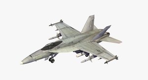 3D fa18e superhornet navy jet model