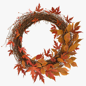3D model autumn wreath 02
