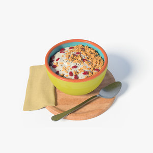 3D bowl yogurth cereals