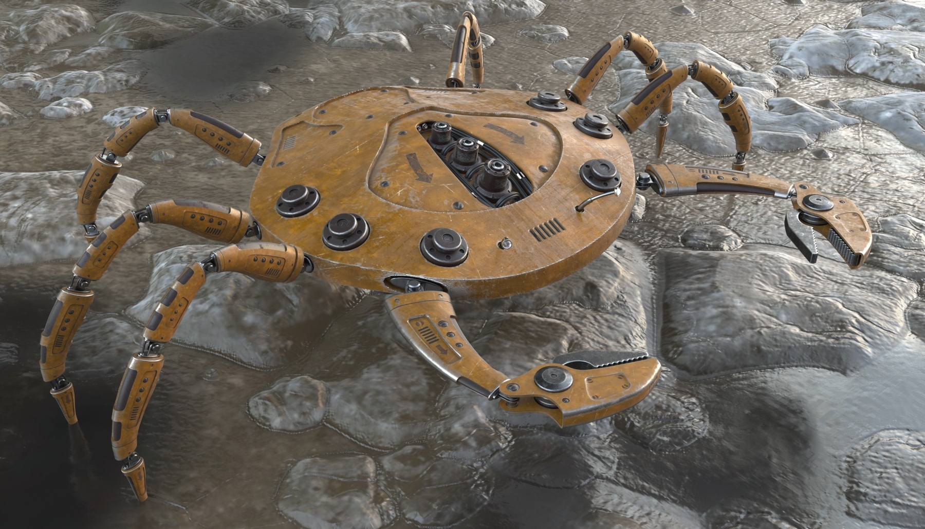 3D robo crab robot model TurboSquid 1320690