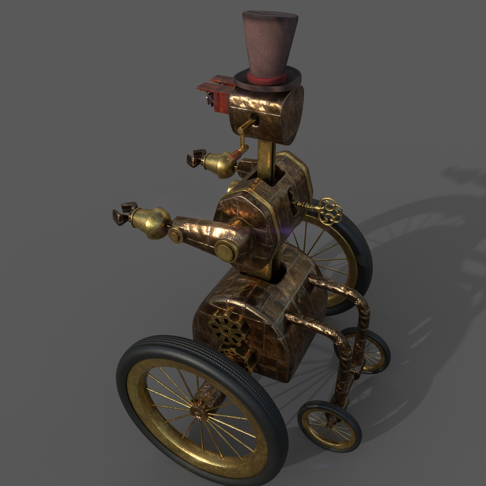 Clockwork retro robot steampunk 3D model TurboSquid 1340387
