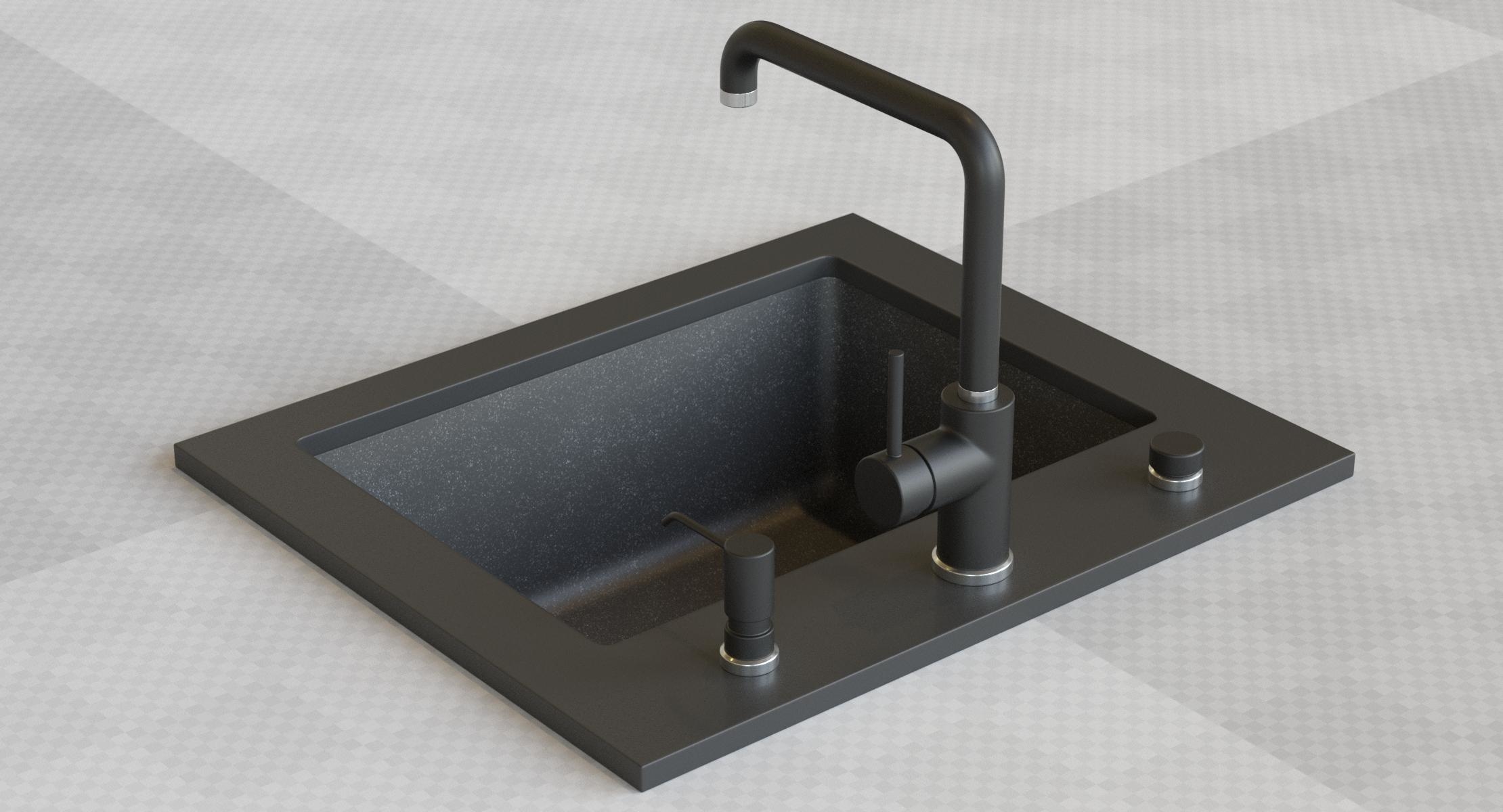 3d Suspended Kitchen Sink Turbosquid 1339779