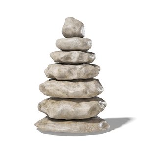 grey rock pile 3D model