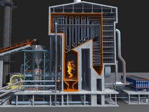 power stations diagrams 3D model