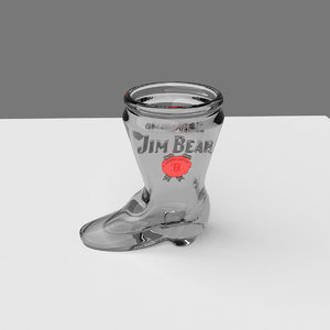 jim beam boot shot glass 3D model
