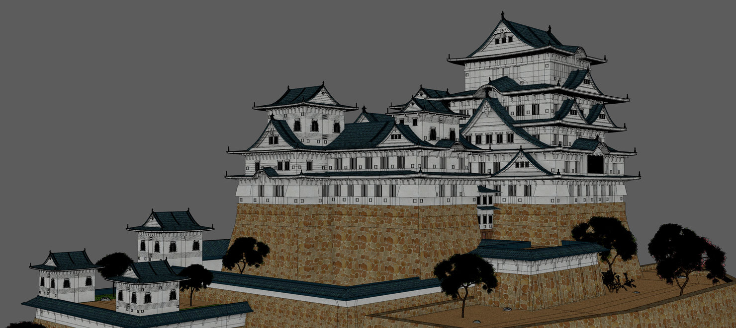 3D himeji castle TurboSquid 1340093