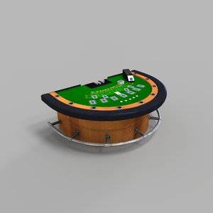 3D black jack table casino