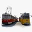 3D 1960s tram tatra ganz model