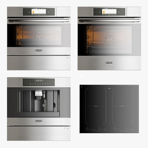 set kitchen appliances asko 3D model