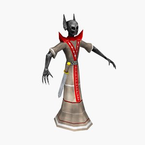 3D evil mage low-poly character