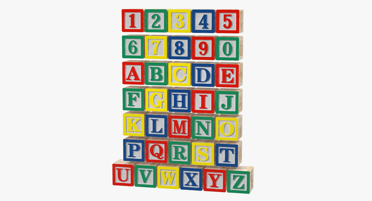 3D wooden alphabet blocks set model - TurboSquid 1340525