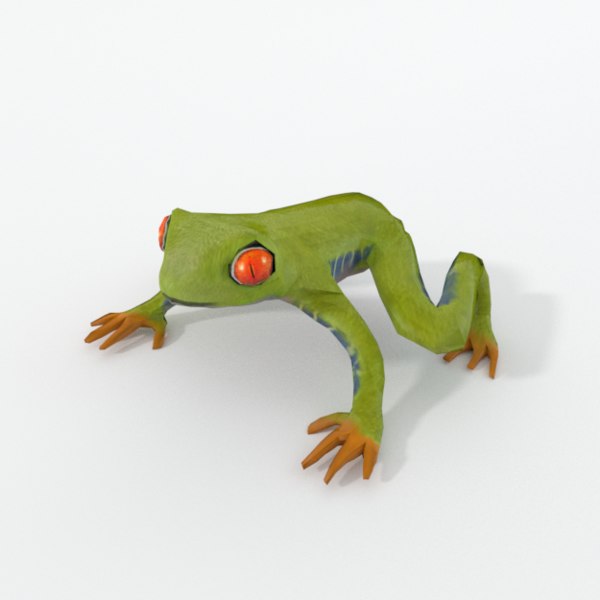 赤い目をした緑のカエル3dモデル Turbosquid
