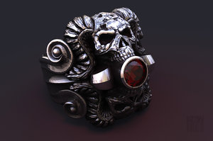 jewellery mystical ring skull model