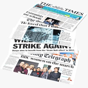 real news papers magazines 3D model