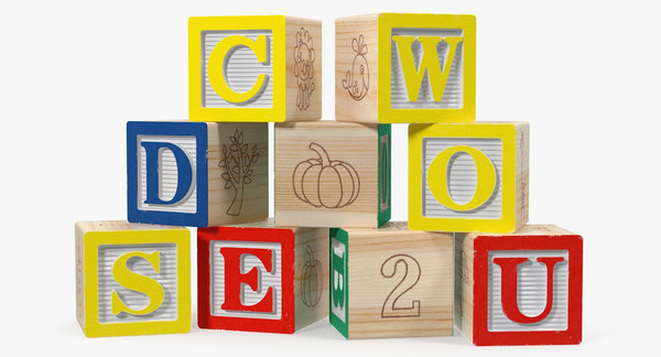 wooden letter and number blocks