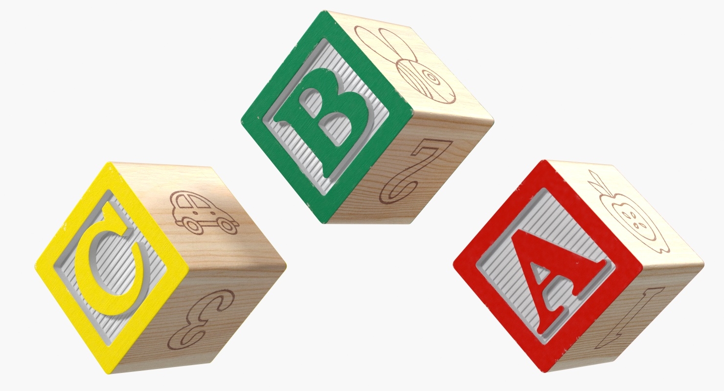 Baby alphabet wooden blocks letters 3D TurboSquid 1341297