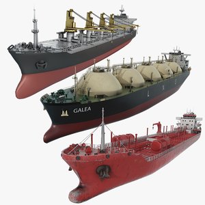 3D model bulker ship