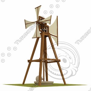 windmill leonardo da 3D