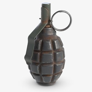 grenade f1 rusty 3D