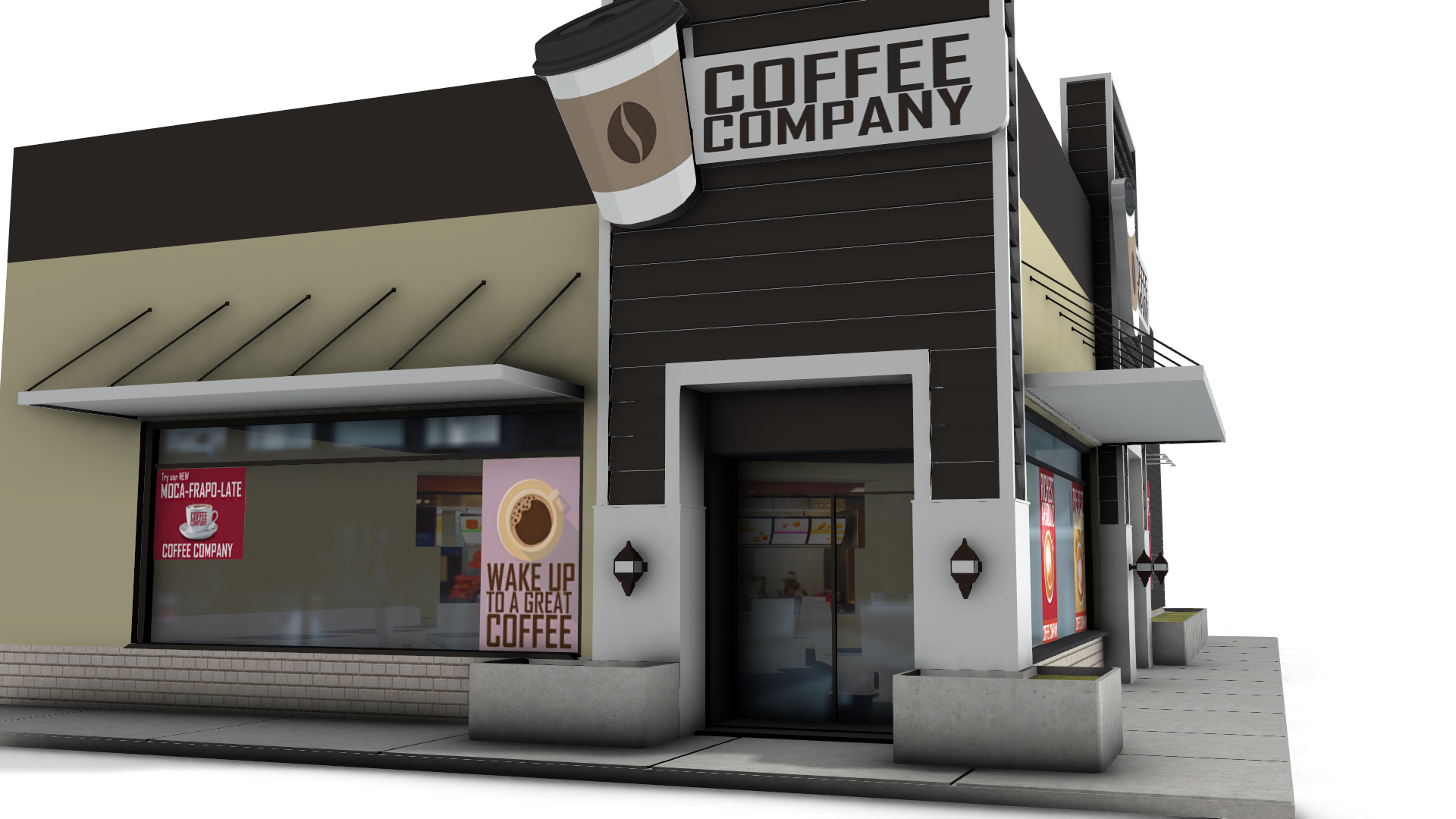 Generic fast food restaurant 3D model - TurboSquid 1341569