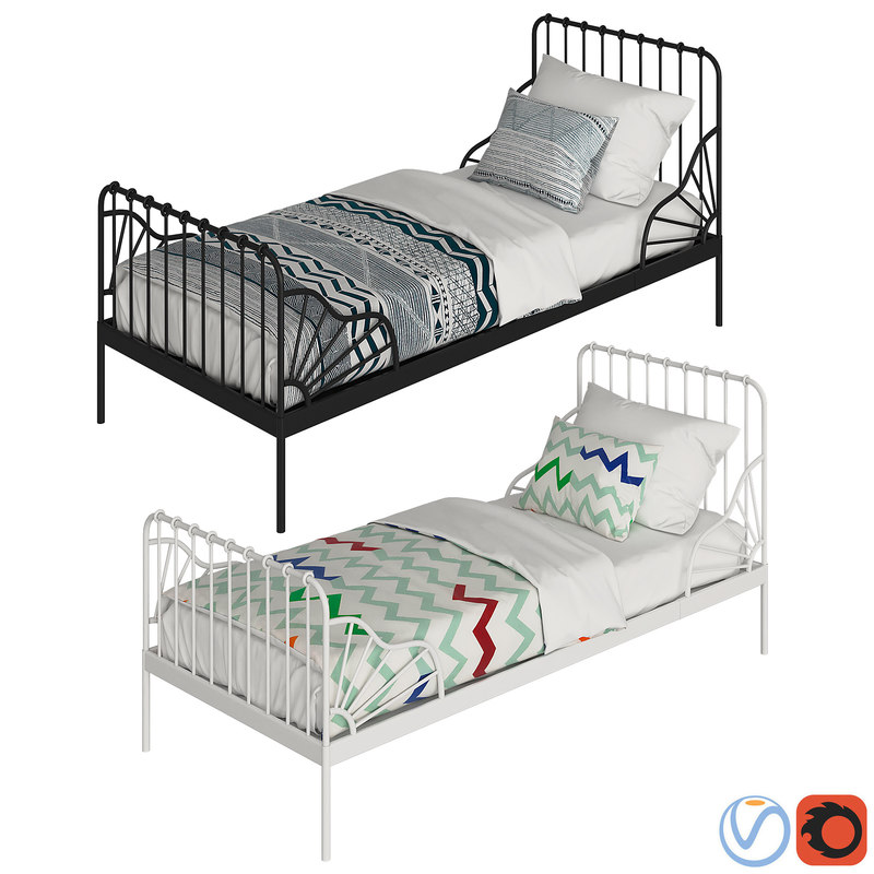 Children Ikea Minnen 3d Model, Ikea Bunk Bed Twin Mattress