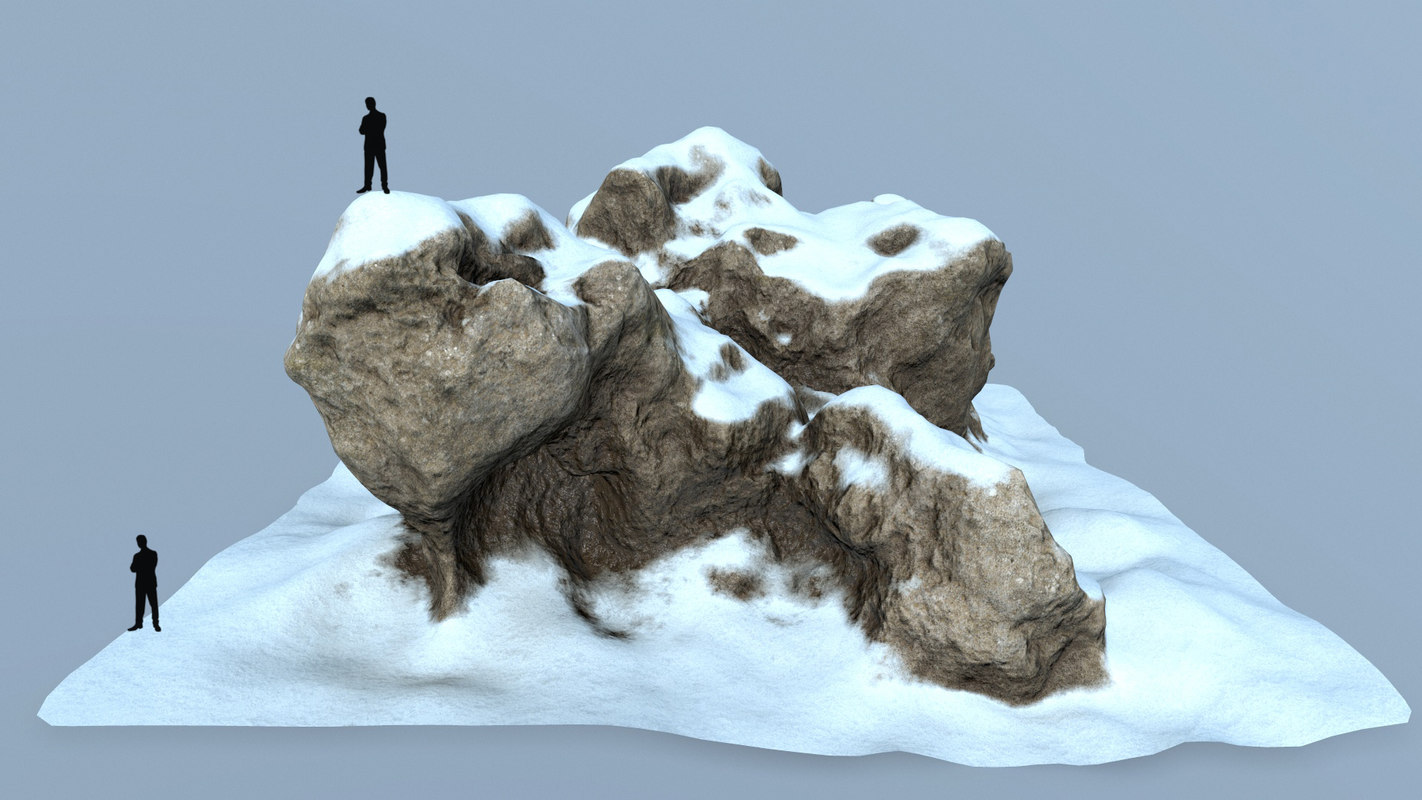 Rock snow 3D model TurboSquid 1341694