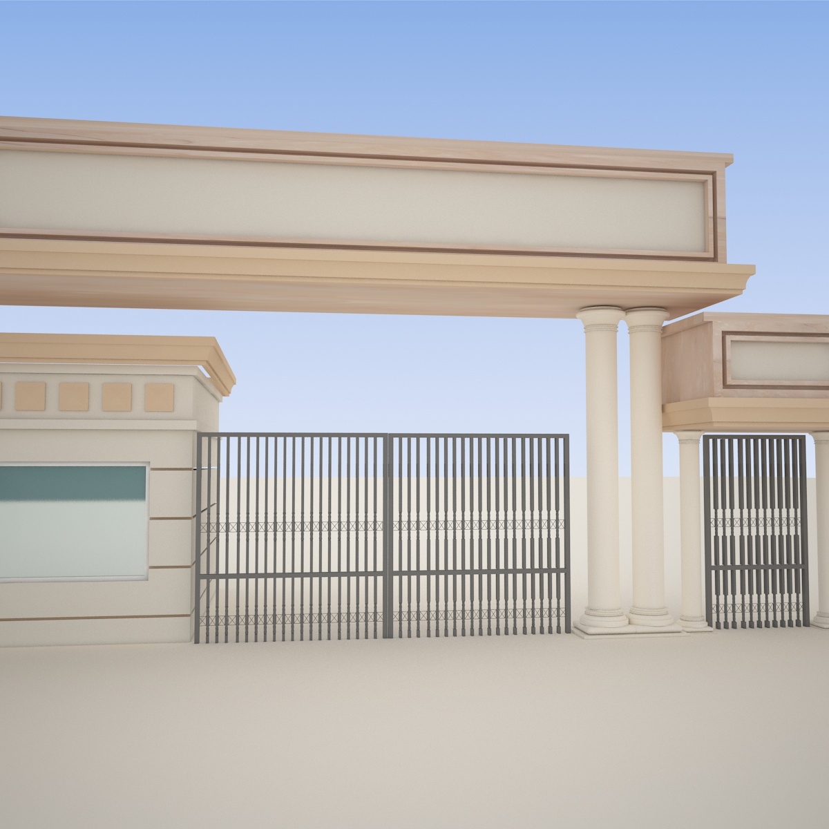 School gate exterior 3D model - TurboSquid 1341713