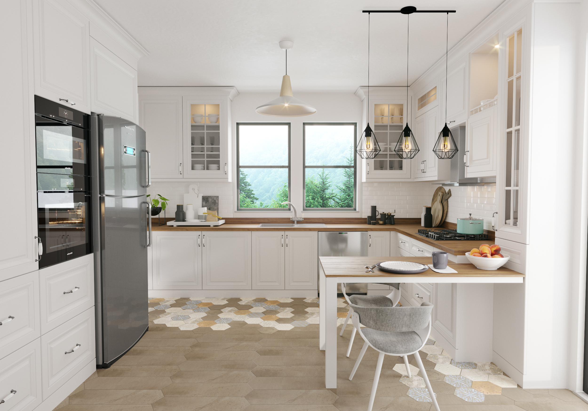 3D country kitchen interior scene model - TurboSquid 1341728