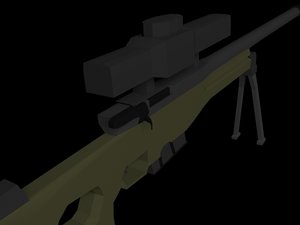 sniper rifle awm 3D model