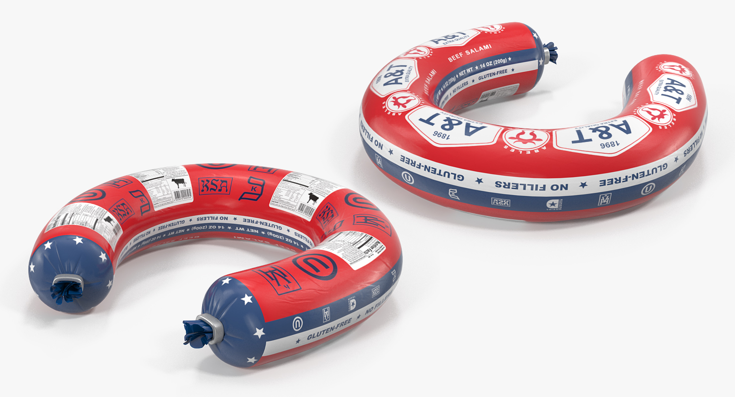 horseshoe shaped salami sausage 3d model