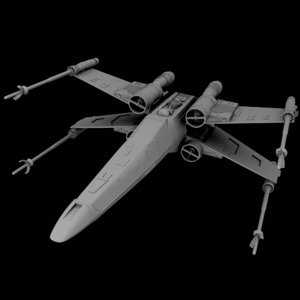 3D rebel x-wing fighter star wars model