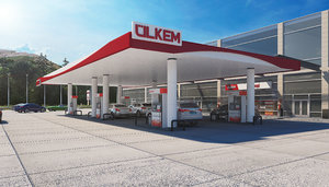 3D realistic gas station -