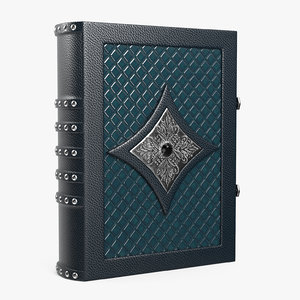 book blue leather 3D model