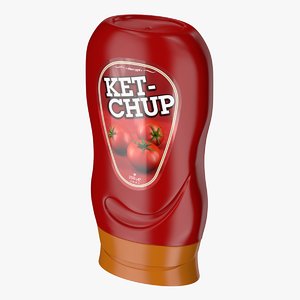 3D plastic ketchup bottle