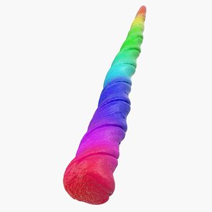 3D model rainbow unicorn horn
