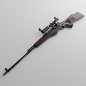3D russian sks-45 rifle posp-4 model