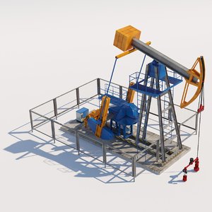 3D oil pumpjack derrick pump machine
