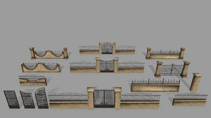 gate wall 3D model
