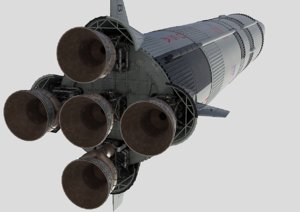 3D model rocket apollo moon