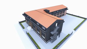 3D school building interior model