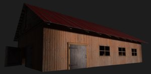 3D wooden barn