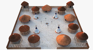 3D african village