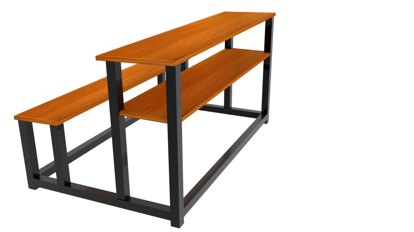 Classroom bench 3D model TurboSquid 1342699