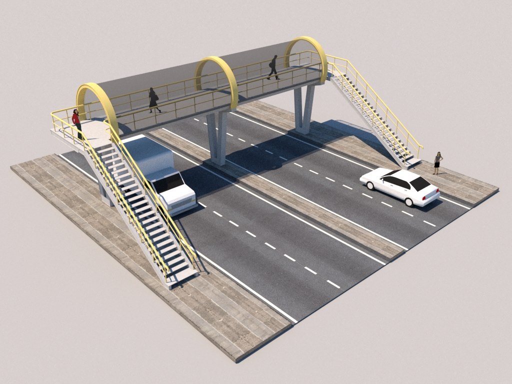 Использование переходов. Эстакада 3d Max Железнодорожная. Макет пешеходного перехода. 3d модель автомобильной дороги. Эстакада для пешеходов.