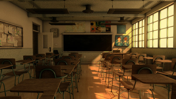 学校の教室3dモデル Turbosquid