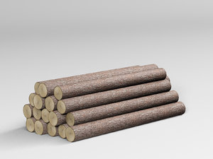 wooden logs 3D model
