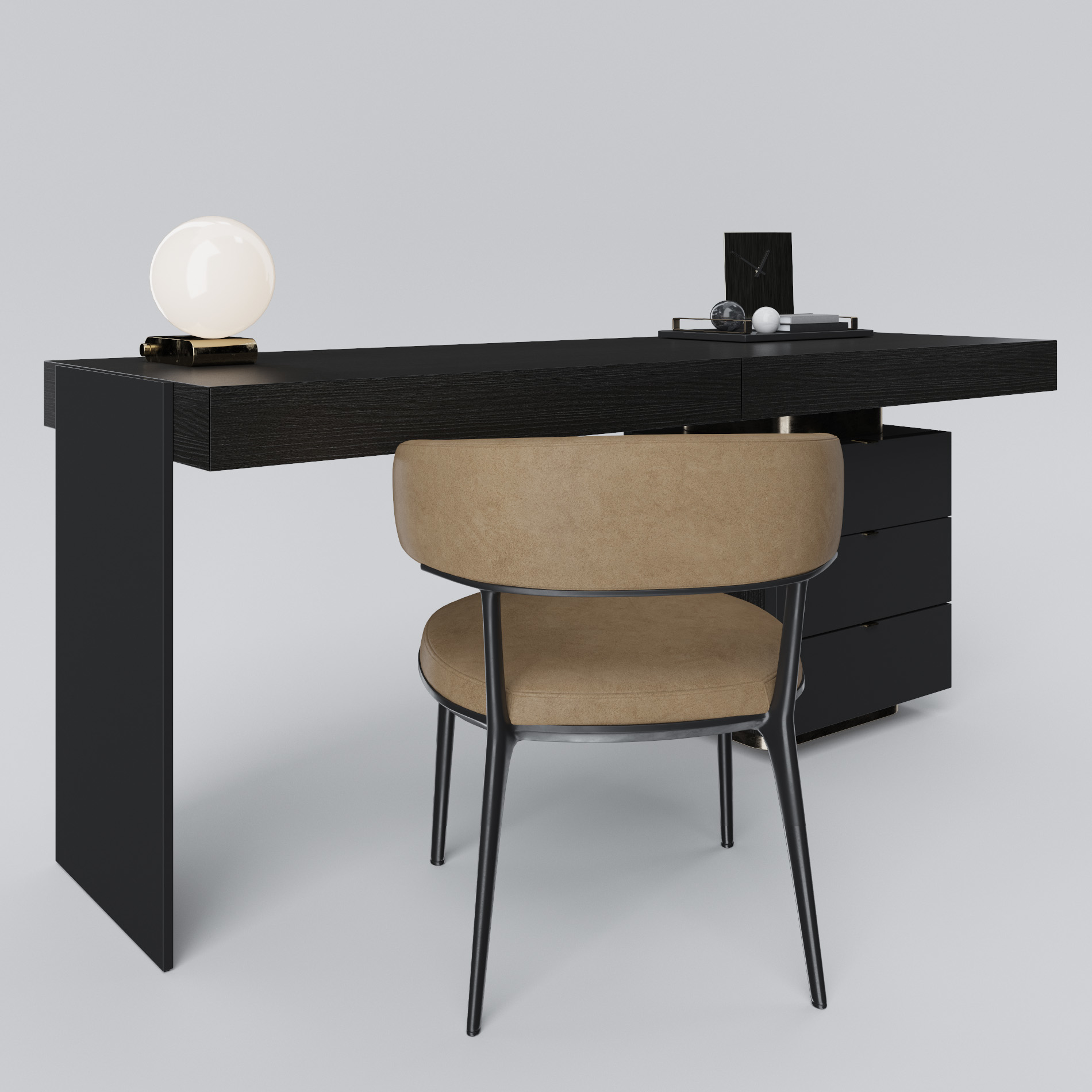 Minotti carson writing desk 3D model TurboSquid 1343231