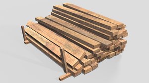 3D wooden wood beam