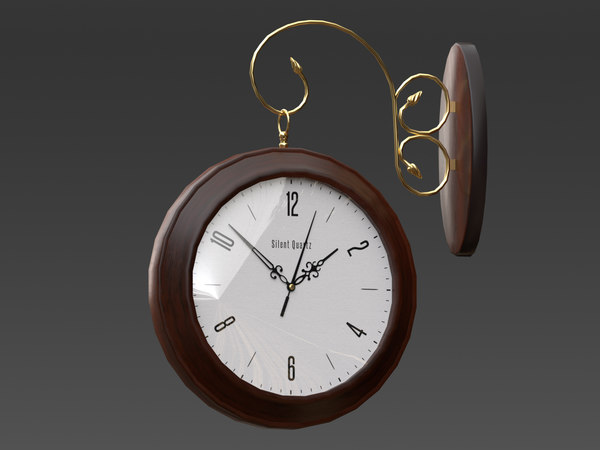 3d Model Double Sided Wall Clock Turbosquid 1343324 - Double Sided Wall Clock Malaysia