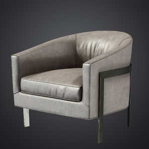 3d model of reginald leather chair